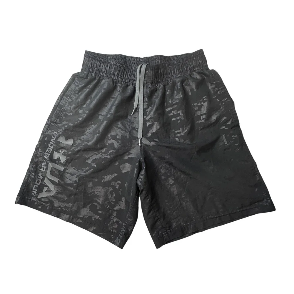 Under Armour Shorts Mens Medium Black Camo Training Loose Fit Athletic 1361432